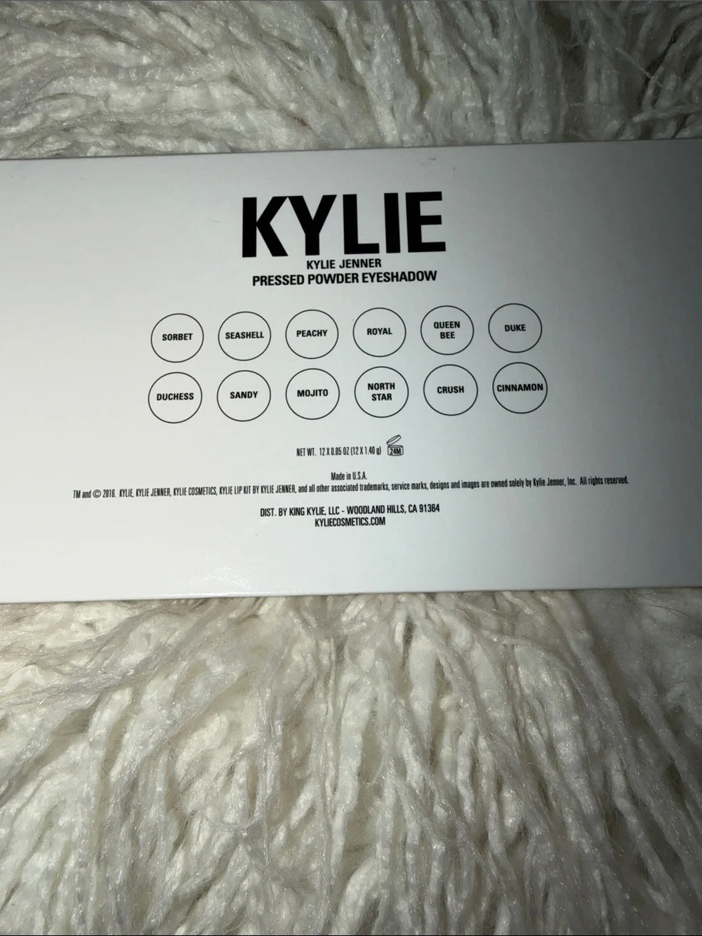 Kylie Cosmetics packaging white